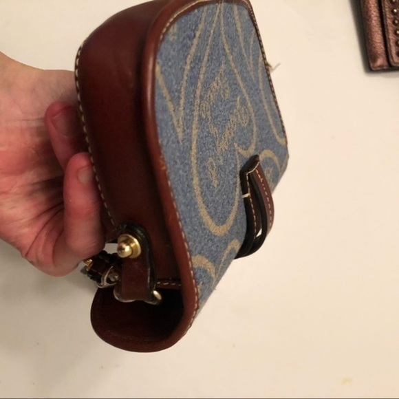 DOONEY & bourke denim leather wristlet clutch bag